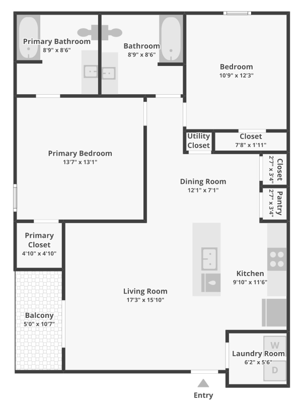 2-Bedroom Floorplan B-2