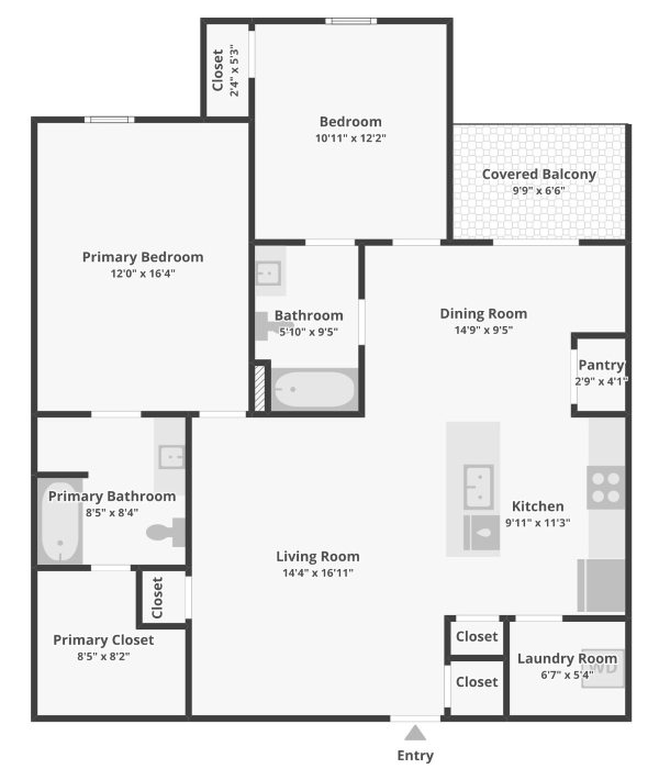 2-Bedroom Floorplan B-3